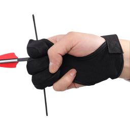 Luvas de proteção útil para tiro ao ar livre, proteção de mão, arco e flecha, protetor de dedo, 3 dedos, arco recurvo - Image 2