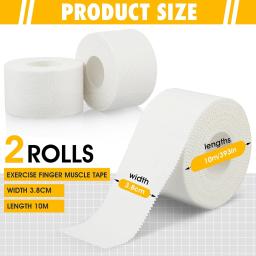 Fita atlética dos esportes para o futebol, branco, extra forte, nenhum resíduo pegajoso, 1.5 Polegada x 32 pés, 2 rolos - Image 2