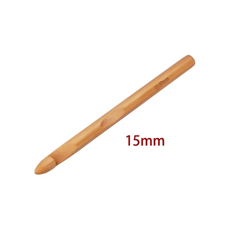 15/20/25/30mm conjunto de gancho de crochê de madeira diy agulhas de tricô lidar com fio de tricô em casa artesanato ferramentas de tricô - Image 1