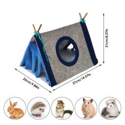 Hamster sentiu pano tenda pequenos animais abrigo casa cobaias furões chinchilas ouriços coelhos ninho gaiola cama acessórios - Image 6