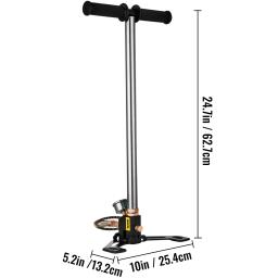 Inflável Rifle Air Gun, 3 Stage PCP Bomba e Manômetro, pneu Kayak Ball, bomba de mão de alta pressão, enchimento Stirrup, 4500PSI - Image 6