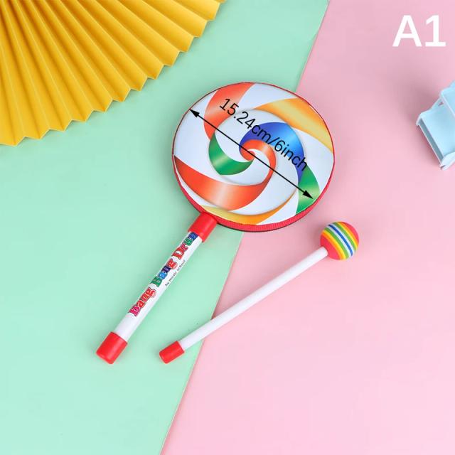 Inspiradores Pirulitos Coloridos de Percussão para Crianças - Instrumentos Musicais Educativos em 6", 8" e 10"