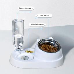Pet Food Container com Waterer, 2 em 1 Alimentador, Tigela De Gato, Dispensador De Água, Armazenamento Automático De Água, Tigela De Comida De Cachorro - Image 4