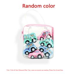 6 pçs aleatório mini inercial puxar para trás conjunto de carro de engenharia criança crianças brinquedos dos desenhos animados presente aniversário - Image 4