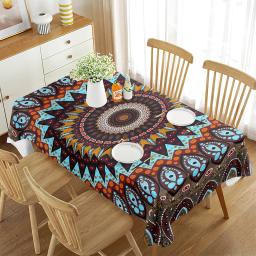 Toalha de mesa tribal mandala motivo com floral bohemia tribal estilo étnico arte jantar para sala cozinha decoração toalha de mesa retangular - Image 1