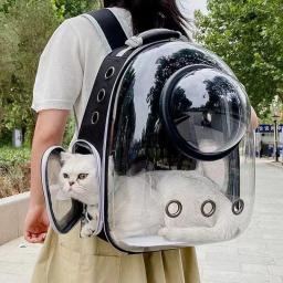 Saco de transporte respirável Pet Mochilas Espaciais Gato Mochila Portátil Transparente Transportadora de Transporte de Cachorro, Sacos de Cápsula Espacial - Image 1