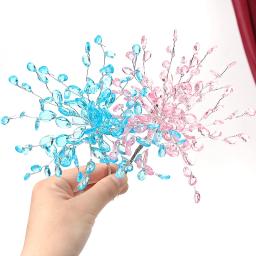 10/20pcs 16cm de bouquet acrílico artificial com contas decoração de casamento DIY noiva ornamento do cabelo bouquet flor de cristal acessórios para o cabelo artesanato presente de festa ao ar livre jardim - Image 3
