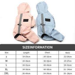 Impermeável impermeável para cão, Hoodie cão reflexivo, roupas de quatro pernas, macacão absorvente de suor, capas de chuva, Pet Coat, Novo, 2023 - Image 6