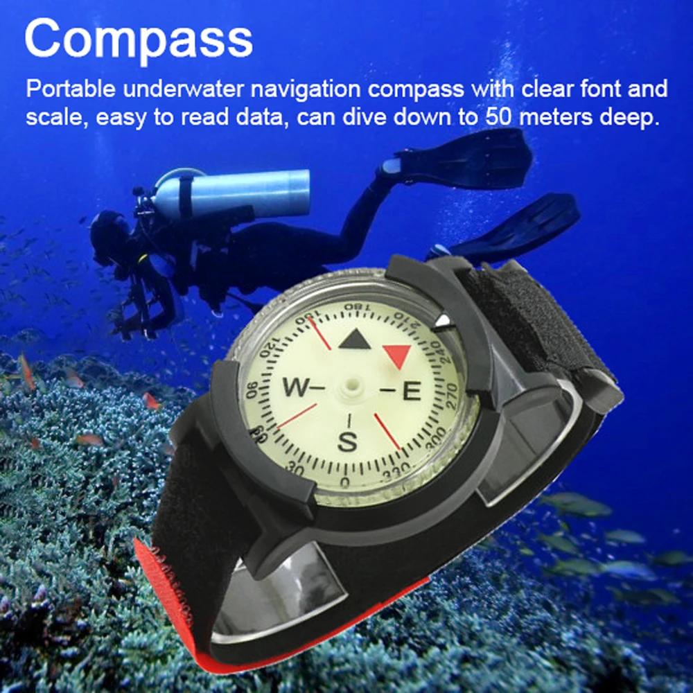 Mergulho subaquático Bússola de pulso, Waterproof Navigation Tool, Camping, Ciclismo, Atividade ao ar livre, 50m - Image 1