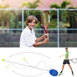 2024 novo treinador de tênis bola rebote com corda tênis prática rebounder equipamento exercitador badminton solo - Image 3