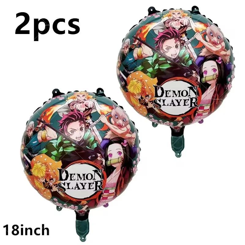 Balões Demon Slayer para Crianças Banner de Feliz Aniversário Kimetsu No Yaiba Decoração de Festa Descartável, Anime Cake Topper, Brinquedo - Image 1