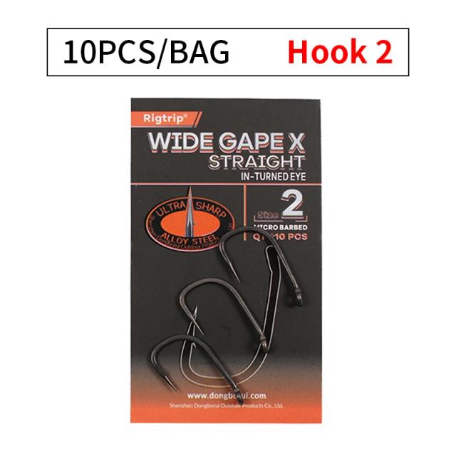 Gancho de Pesca de Carpa Wide Gape PTFE Micro Barb Aço Liga 10 Peças