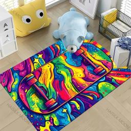 17 estilos legal skate impressão grande área tapete, casa sala de estar crianças quarto decoração tapetes crianças jogar antiderrapante tapete presente - Image 2