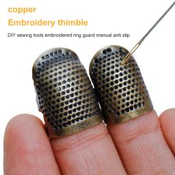 2 tamanhos de costura dedal dedo protetor retro dedal costura tricô máquina casa diy dedal ferramentas acessórios costura - Image 1