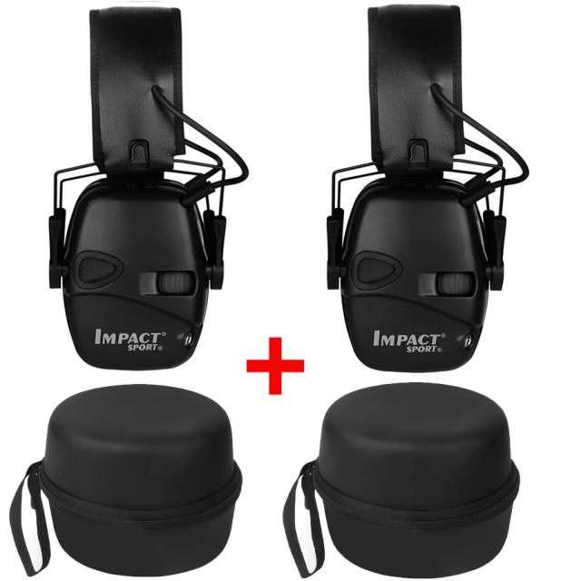 Fone de Ouvido Anti-Ruído Tático Otimismo com Amplificação de Som para Esportes ao Ar Livre - 2 Peças