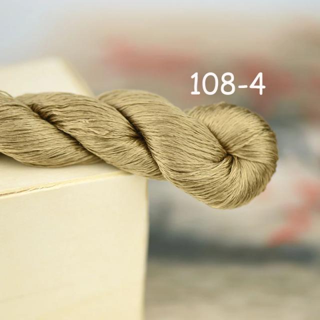 Linhas de Seda Chinesas Artesanais Bordadas em Fio Dental - 100% Seda Amoreira nas Cores Marrom e Bege 108, 109, 110