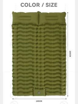 Ao ar livre 2 pessoas cama de viagem esteira de ar dupla almofada de dormir para acampamento auto-inflável colchão de dormir com travesseiro para caminhadas - Image 2