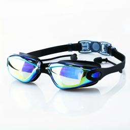 Óculos de natação impermeáveis para adultos, óculos antinevoeiro para homens e mulheres adultos, óculos de natação com plug, piscina, mergulho, treinamento, corrida - Image 2