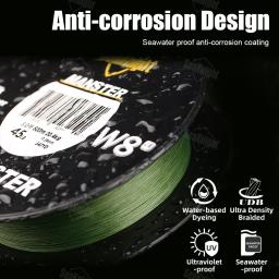 Seaknight marca w8 ii série 500m 8 fios linha de pesca avançada trançada pe linha anti-uv revestimento à prova de água do mar linha de pesca - Image 6