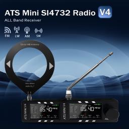 Rádio AMNVOLT V4 ATS MINI com Suporte e Amplificador de Fone de Ouvido Si4732 DSP, Tela IPS de 1.9 polegadas para Caminhadas, Trilhas e Acampamentos - Image 2