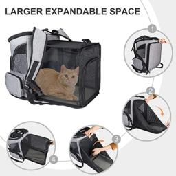 Pet Transportadora Mochila Expansível Gato Mochila para Cães Médios Gatos Grandes Dog Carrier Bag Viagem Respirável Animal Transport Bag - Image 5