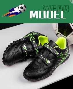 Crianças Sapatos De Futebol Americano, Solas De Treinamento, Solas De Borracha TF, Unhas Desfiadas, Velcro Doub Sapatos - Image 2