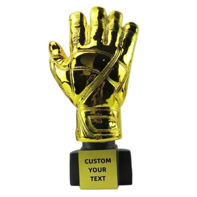 Luvas de Goleiro de Futebol Personalizadas - Troféu Banhado a Ouro em Resina, o Presente Perfeito para Fãs da Liga