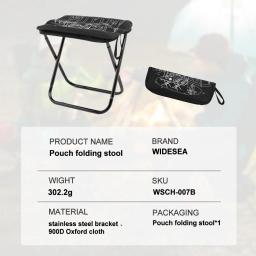 Widesea Camping Stool Foldable Chair Pesca Outdoor Lightweight Zipper Storage Aço inoxidável portátil Caminhadas Viagem Móveis - Image 4
