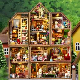 Casa De Boneca Em Miniatura De Madeira Artesanal, Modelo De Montagem DIY, Kit De Construção, 3D Puzzle Brinquedo, Presente De Aniversário, Dollhouse Miniaturas - Image 1