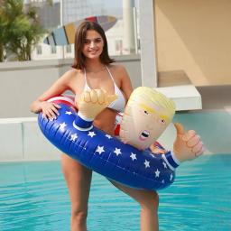Anel inflável de natação de pvc dos desenhos animados anel de polegar do pato Donald anel de flutuador de piscina, festa, presidente, verão - Image 3