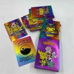 Pokemon Metal Gold and Silver Vmax GX Cards, Caixa de Cartões, Mewtwo Pikachu, Coleção Rara, Treinador de Batalha, Brinde Brinquedos Infantis, 2022 - Image 2
