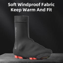 ROCKBROS-Velo Térmico Ciclismo Overshoes, Capa Sapato Quente, Botas de Estrada, MTB Sapatos Protetor, Windproof, Inverno - Image 2