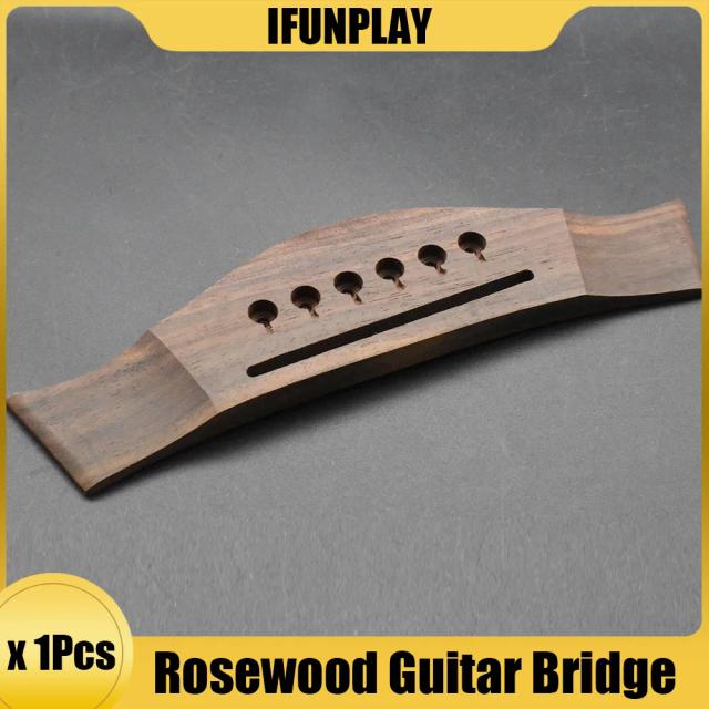 Ponte de grandes peças de reposição para guitarra acústica de 6 cordas em rosewood