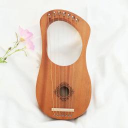 Madeira Mogno Lira Harpa com Cordas Sobressalentes, 7 Cordas, 16 Cordas, Instrumento Musical - Image 3