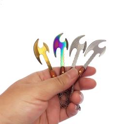 Swayboo Outdoor Camping Mini Machado Faca Lâmina afiada de aço inoxidável Faca Keychian Fixa, Desembalar Expresso Titanium EDC Ferramenta - Image 3