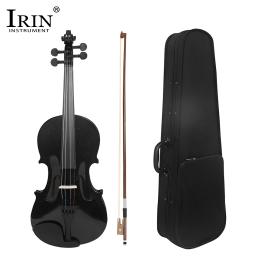 Irin V-10 violino preto conjunto de violino de madeira maciça com caso de pano arco instrumento de cordas profissional violino para prática - Image 1