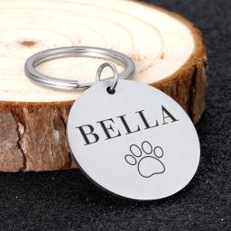 Personalizado Paw Print Medalha Pingente para Animais de Estimação, Gravado Record, Anti-Lost ID Tag, Pet Collar Acessório, Endereço Nome Personalizado, Gatos e Filhote - Image 4
