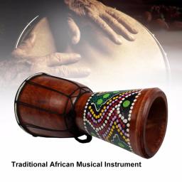 6 Polegada tambor de djembe africano profissional clássico pintura madeira pele cabra bom som tradicional instrumento musical tambor - Image 1