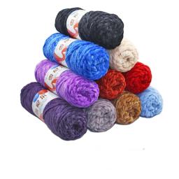 Fio De Chenille De Algodão Misturado Para Tricô De Crochet, Fio De Veludo, Fio De Poliéster Para Bebê, Lenço Grosso, Malha À Mão DIY, 100g por Rolo - Image 5