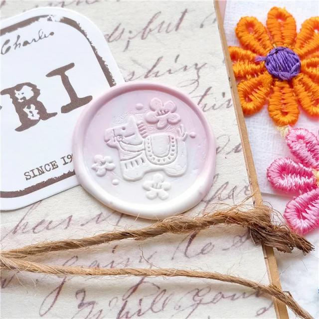 Selo de cera animal para envelopes com design de cruzamento para caracóis e gatos, incluindo gato estrelado, cavalo, pata e garra de urso.