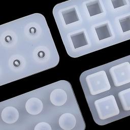 Moldes de silicone para contas divertidas, brincos pingentes com furos, molde de resina, molde de bola cubo, joias DIY, colar e pulseira 10mm, 8mm - Image 5