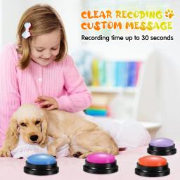 Engraçado cão Recordable Pet Brinquedos, Viagem Falando Pet Starters, Falando Botões, Portátil Bonito Pet Supplies, Comunicação - Image 2