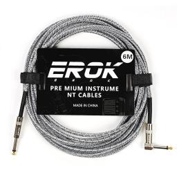 Erok-cabo de áudio para guitarra, 6m, 6m, anti-ruído, macho para macho, linha trançada, pedal, instrumento, acessórios - Image 4