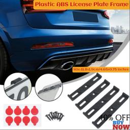 Novo 4 pçs montagem da placa de licença sem moldura abs à prova de intempéries quadro da placa de licença sem moldura quadro da etiqueta do carro para etiquetas dianteiras e traseiras do carro - Image 1