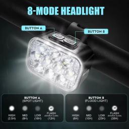 Bucklos luz traseira da bicicleta luz dianteira 1100mah led cob à prova dwaterproof água lâmpada usb recarregável mtb estrada luzes traseiras peças da bicicleta - Image 2
