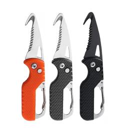 Faca dobrável portátil para acampamento ao ar livre, Express Parcel Knife Cortador de gancho serrilhado inoxidável, Carry-on Survival Tool, Box Opener - Image 6