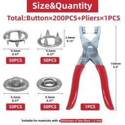 Metal Snap Buttons Anéis com Alicatador, Press Tool Kit para Costura de Roupas, 50 Conjuntos - Image 3