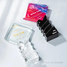 High-end cristal personalização prêmio, excelente prêmio reconhecimento empregado, medalha de vidro, impressão a cores, decoração home troféu - Image 4