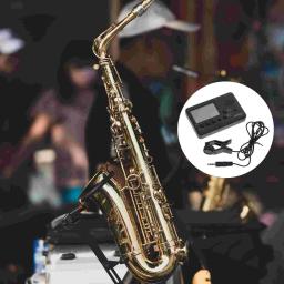 Afinador de trompete compacto, clarinete, saxofone universal, durável, ukulele, sintonizadores cromáticos, fornecimento de resina abs preta - Image 5