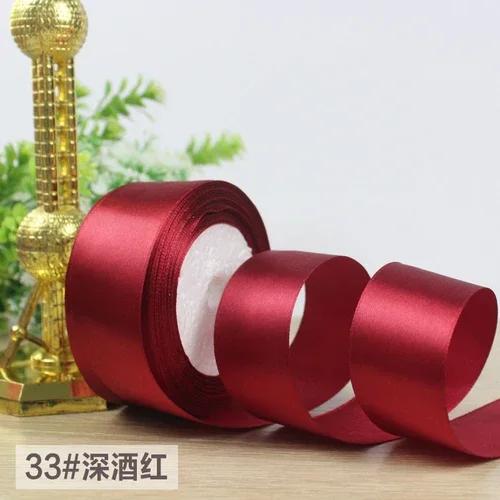 Fitas de cetim para decoração de festa, natal, dia das bruxas, casamento, branco, bege, azul, vermelho, verde, roxo, laranja, amarelo, fitas de seda - Image 1